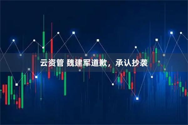 云资管 魏建军道歉，承认抄袭